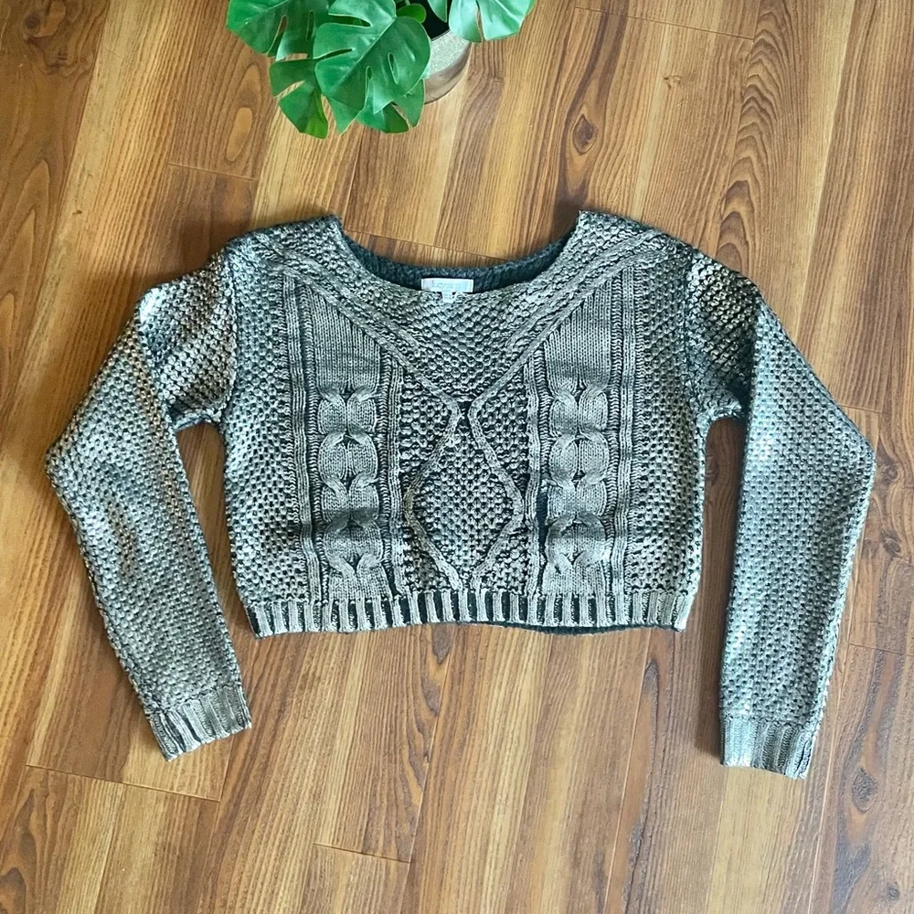 Lucy Paris Silver Foil Crop Sweater - Picture 4 of 7